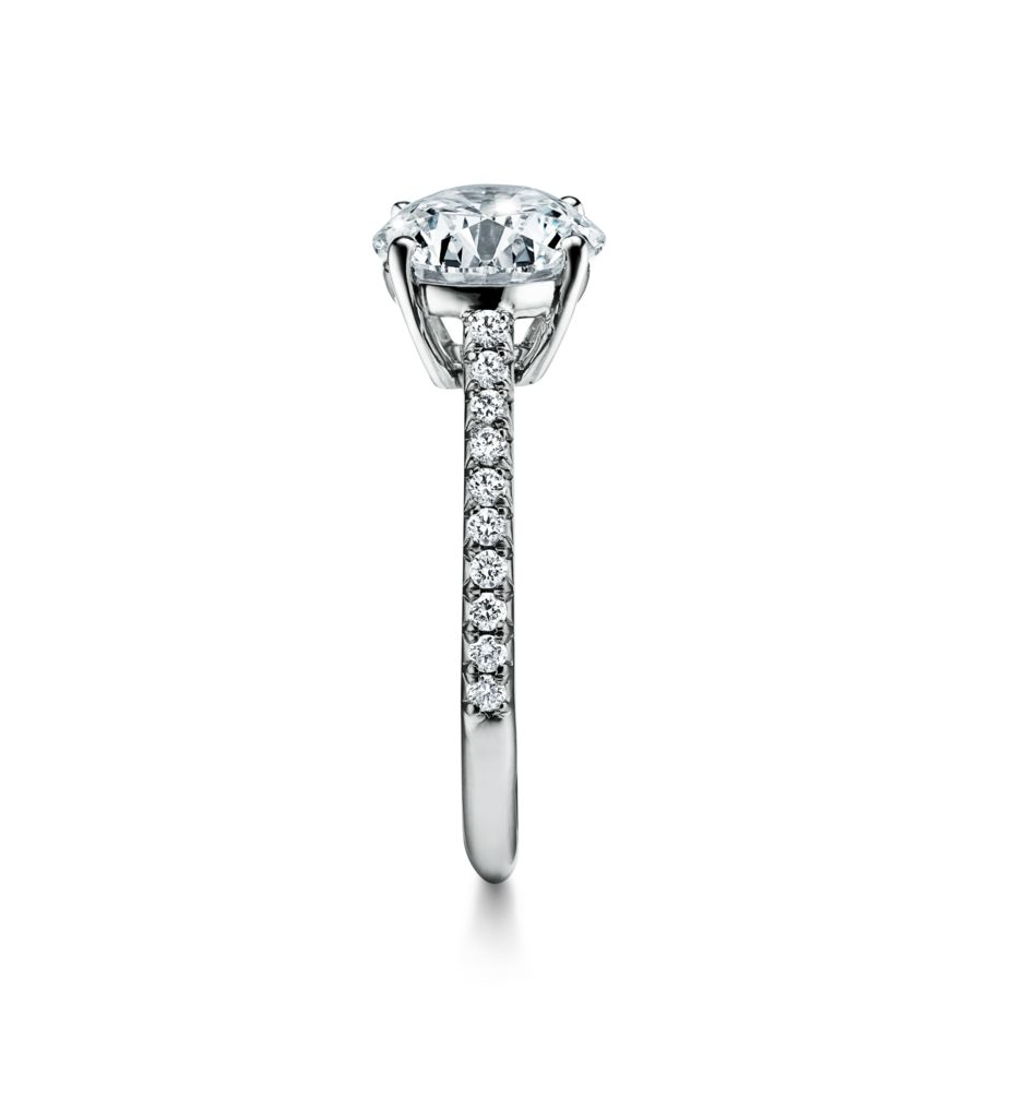 Vara Brilliant Round Engagement Ring in 18k White Gold (TCW: 1.6)