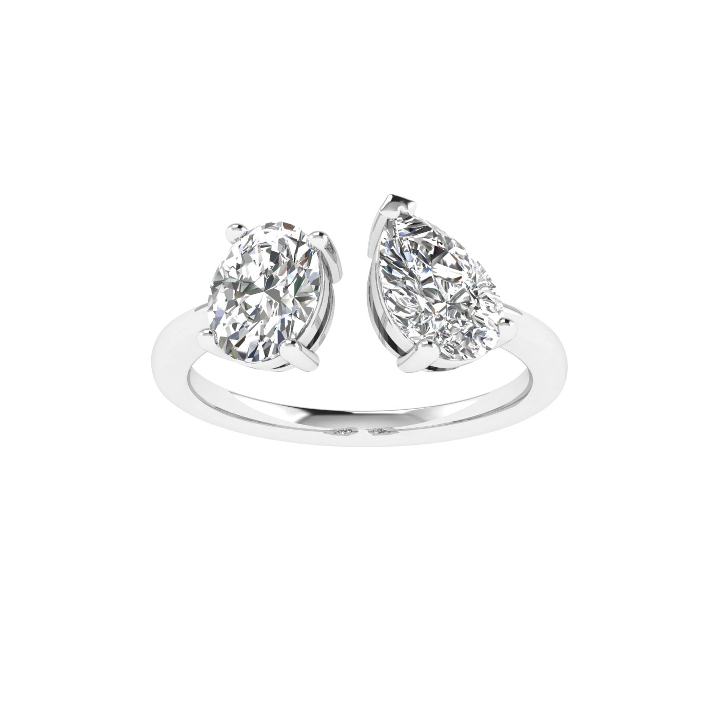 Double Stone Round & Pear Ring