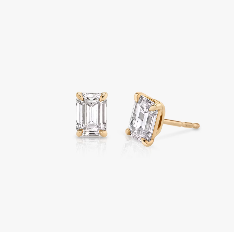 Emerald Solitaire Studs