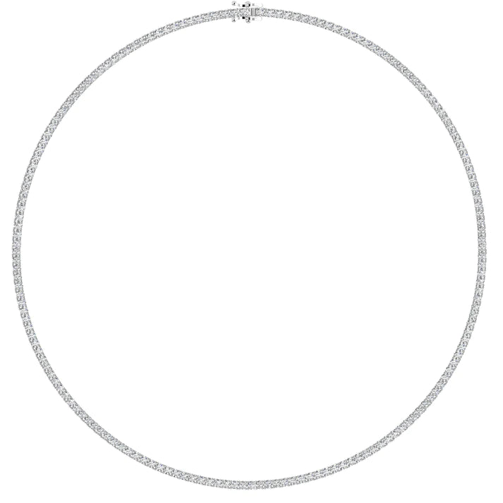 Round Brilliant Diamond Tennis Necklace - 7 Carats