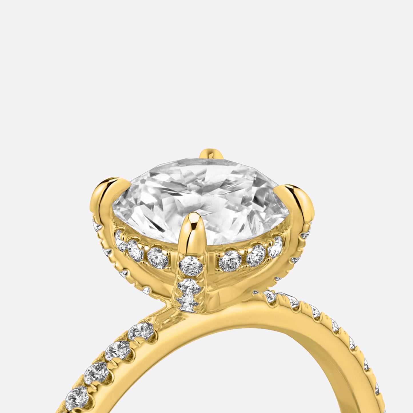 Under Halo Round Engagement Ring