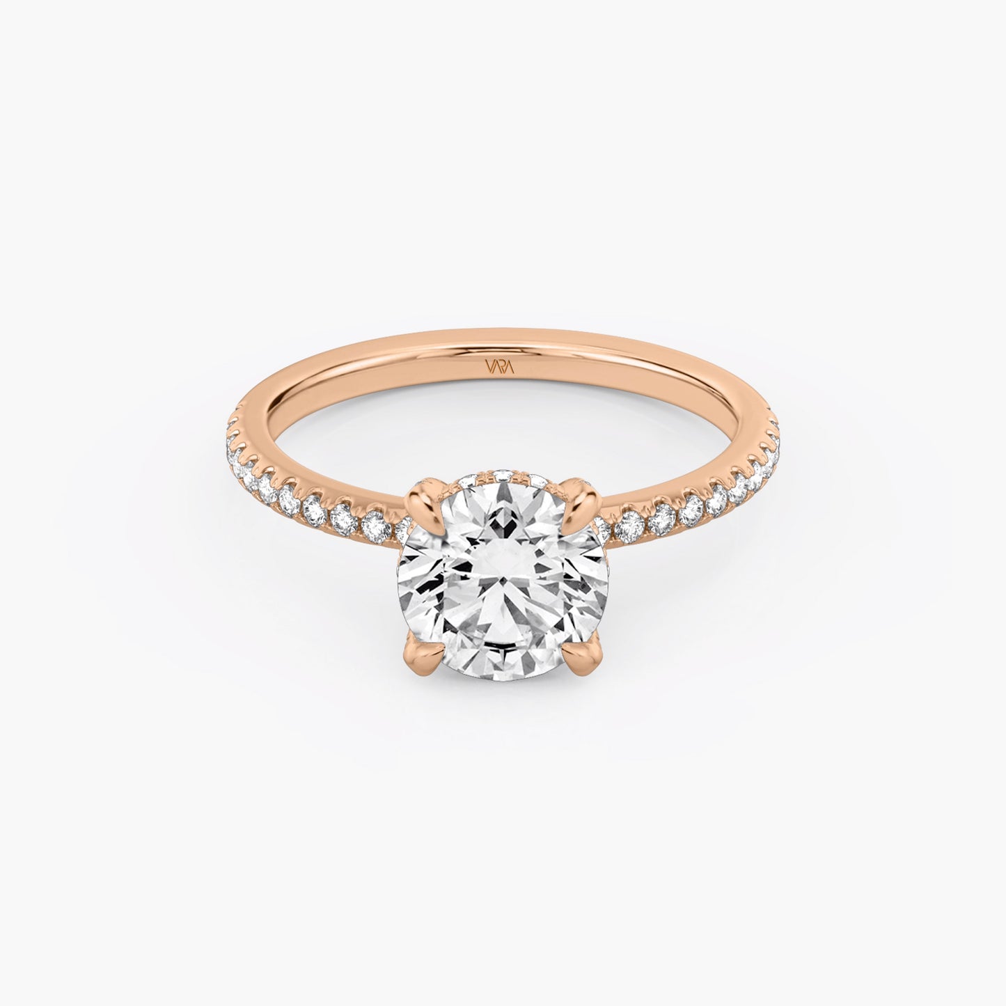 Under Halo Round Engagement Ring