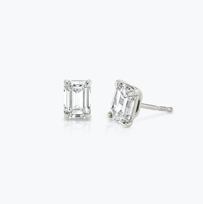 Emerald Solitaire Studs