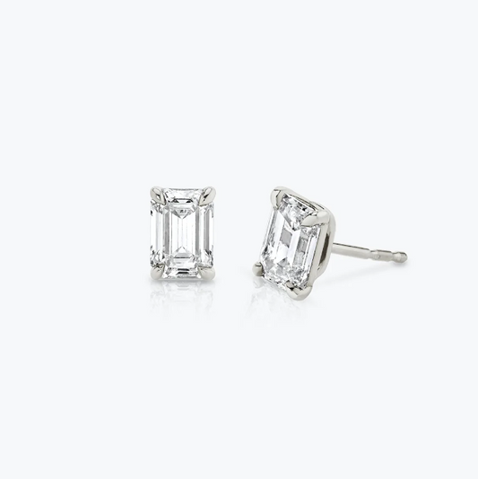 Emerald Solitaire Studs