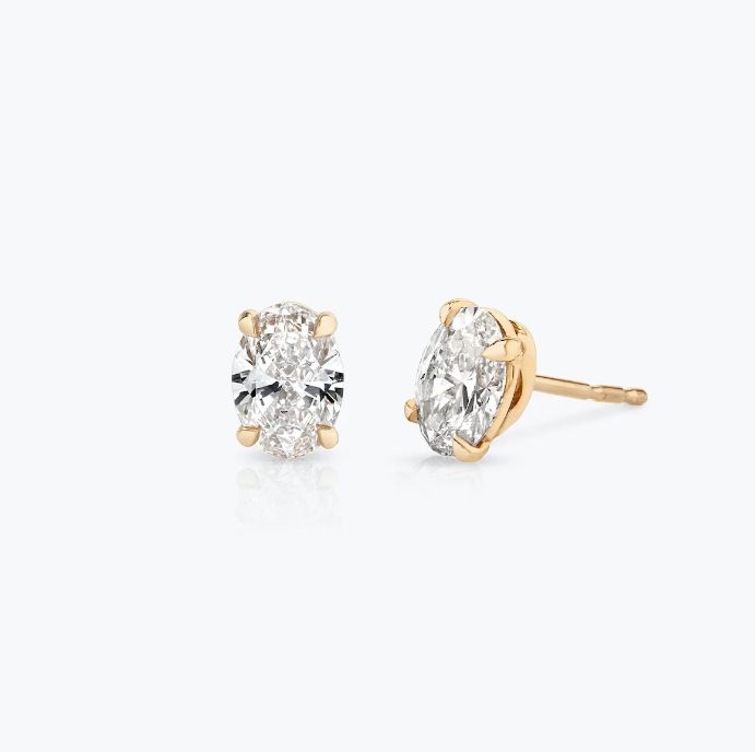 Oval Solitaire Studs