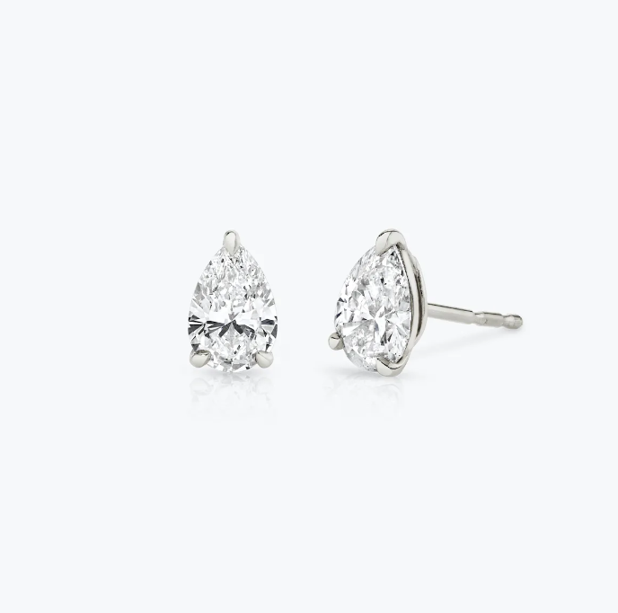 Pear Solitaire Studs