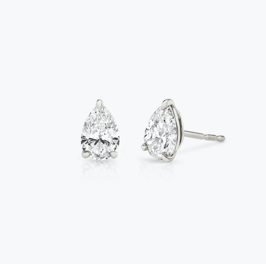 Pear Solitaire Studs